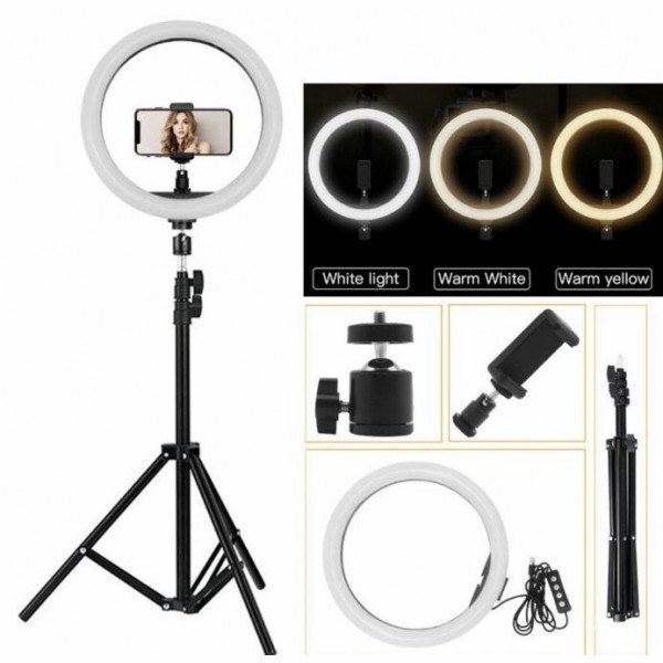 Wholesale 12 inch Selfie Ring Light with 76 inch Tripod Stand & Cell Phone Holder for Live Stream, Makeup, YouTube Video, Photography TikTok, & More Compatible with Universal Phone (Black)